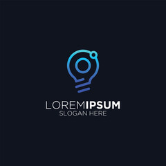 modern lamp technology logo design
