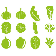 simple vegetable set icon. flat style vector