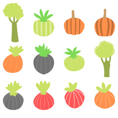 simple vegetable set icon. flat style vector