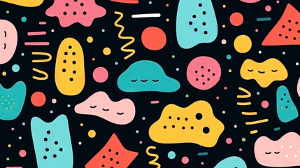 Mod&egrave;le sans couture de doodle abstrait de ligne dr&ocirc;le. Fond d&rsquo;&eacute;cran minimaliste pour les enfants. Toile de fond simple et enfantine. IA g&eacute;n&eacute;rative, IA