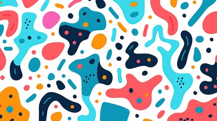 Naklejka premium Modèle sans couture de doodle abstrait de ligne drôle. Fond d’écran minimaliste pour les enfants. Toile de fond simple et enfantine. IA générative, IA