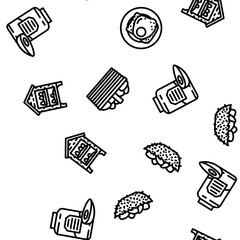 chicken egg farm brown vector seamless pattern thin line illustration