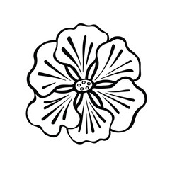 Symbol flower poppy, vector illustration