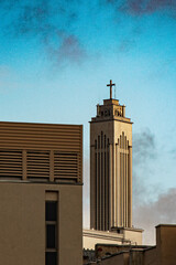 Churches white tower in modernism