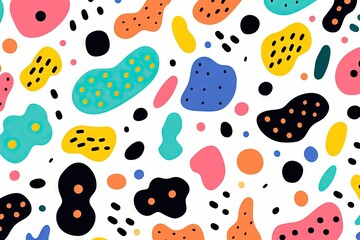 Mod&egrave;le sans couture de doodle abstrait ligne color&eacute;e amusante. Fond d&rsquo;&eacute;cran minimaliste pour les enfants. Toile de fond simple et enfantine. IA g&eacute;n&eacute;rative, IA