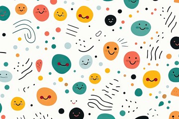 Mod&egrave;le sans couture de doodle abstrait ligne color&eacute;e amusante. Fond d&rsquo;&eacute;cran minimaliste pour les enfants. Toile de fond simple et enfantine. IA g&eacute;n&eacute;rative, IA