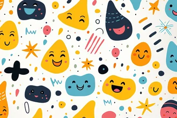 Rucksack Modèle sans couture de doodle abstrait de ligne amusante et mignonne. Fond d’écran minimaliste pour les enfants. Toile de fond simple et enfantine. IA générative, IA © Merilno