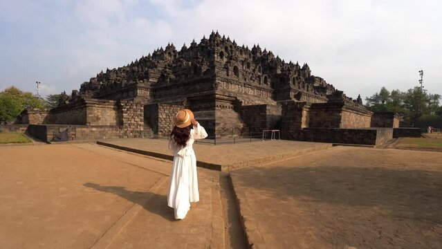 Borobudur Temple at Yogyakarta Java Indonesia. Borobudur Temple is one of the most visited temple in Indonesia.