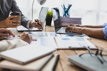 Business meeting, Business people meet with colleagues in the organization discussing investment...