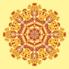 Festival theme red and yellow mandala 