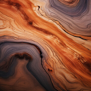 Fondo abstracto con formas sinuosas y acabado de madera de tonos marrones