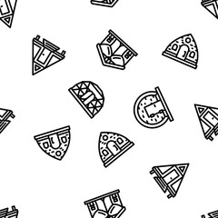 glamping tent nature luxury tipi vector seamless pattern thin line illustration © sevector
