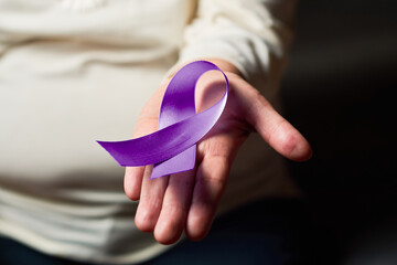 World Leprosy Day Symbol purple ribbon