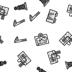 oil industry petroleum energy gas vector seamless pattern thin line illustration