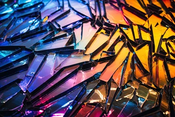 Foto op Plexiglas shattered glass multicolor fractal prismatic backdrop background concept design © kraftbunnies