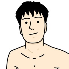 cute man cartoon on white background