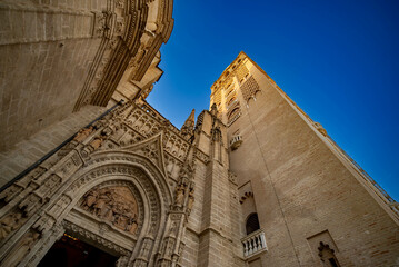 Catedral de Santa María de la Sede, arquitectura de estilo gótico en Sevilla, Andalucía, España.