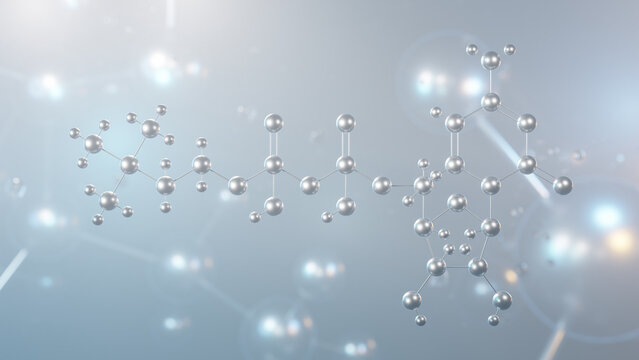 citicoline molecular structure, 3d model molecule, cytidine diphosphate-choline, structural chemical formula view from a microscope