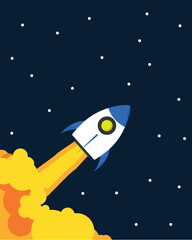 moon rocket sky stars space
