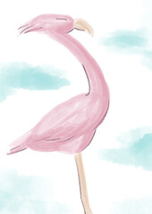 pink flamingo of the sky
