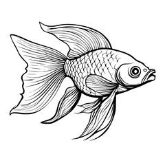 silhouette vector illustration of a goldfish