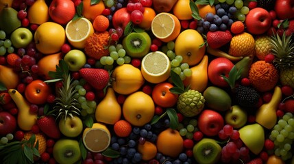 fruits and vegetables background ai generated