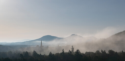 Mist around the Eildon Hills, Galashiels, Scottish Borders