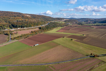 Fototapeta na wymiar The Werra Valley between Hesse and Thuringia at Herleshausen