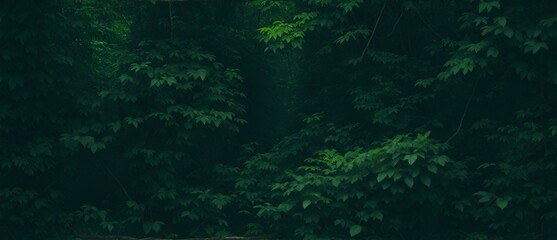 Fototapeta na wymiar Foliage of dark forest jungle from Generative AI