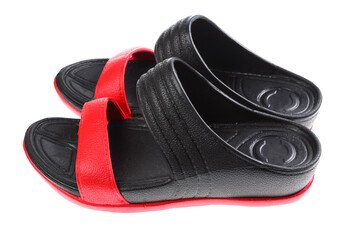 Woman sandals isolated on the white background