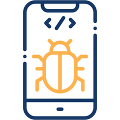 Vector Icon Bug, Smartphone, Testing, SEO And Web, Insect, Technology