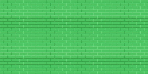 Green brick wall background, Abstract geometric seamless pattern design, Vector illustration
