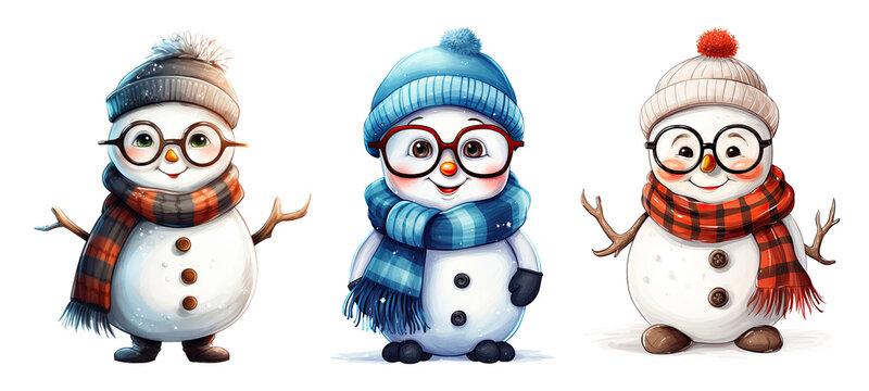 Cute Christmas Snowman Clipart