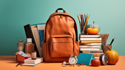 Back-to-School Essentials - Backpacks and Educational Supplies Arranged