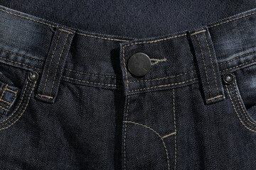 Texture of jeans as background, closeup.