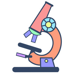 colorful microscope illustration on white background