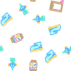 smart home control vector seamless pattern thin line illustration