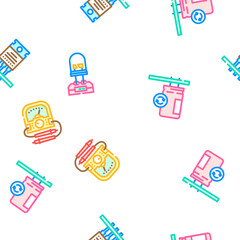 electronics technician industry vector seamless pattern thin line illustration