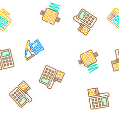 electronics technician industry vector seamless pattern thin line illustration