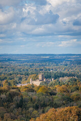 Fototapeta na wymiar Amazing view of the highclere castle, located in Newbury, Berkshire, United Kingdom