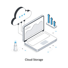 Cloud Storage isometric stock illustration. EPS File