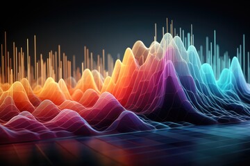 amplitude of different sound frequencies - obrazy, fototapety, plakaty