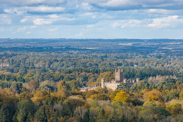 Amazing view of the highclere castle, located in Newbury, Berkshire, United Kingdom