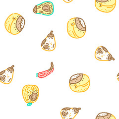 rotten food waste vector seamless pattern thin line illustration