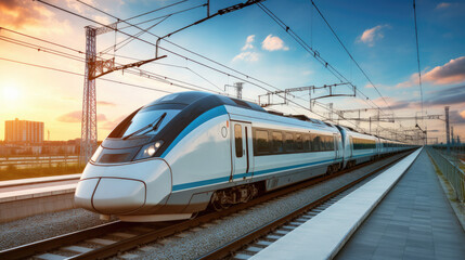 Naklejka premium high speed bullet train