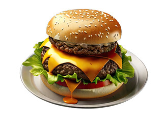 hamburger isolated on white