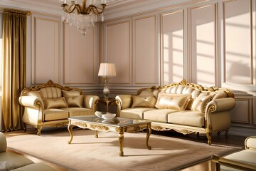 2. Palace concept luxury living room and sofa interior. 