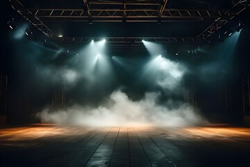 Stage Spotlight with smoke and spotlights, Stage Spotlight with Spotlights, Stage Background