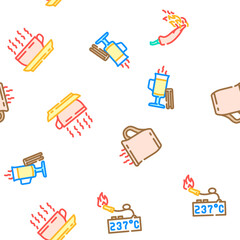 hot heat cold fire vector seamless pattern thin line illustration