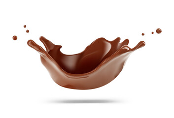 Realistic chocolate crown splash. Hight realistic illustration can be use for template your design, promo, adv.	
